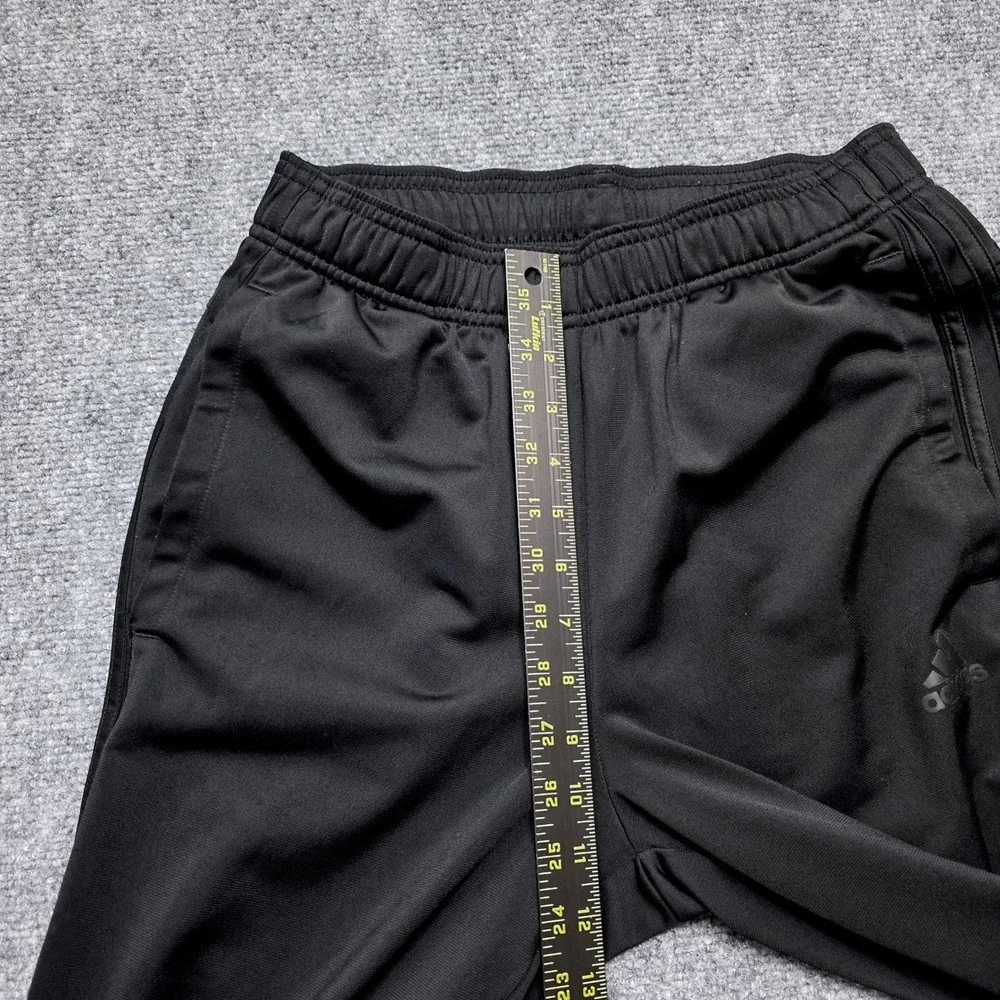 Adidas Soccer Training Pants Mens Small Black 3 Striped Tapered‎ Track Joggers